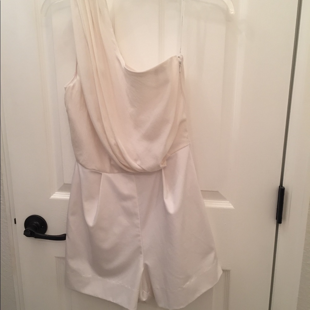 Black Halo One Shoulder Romper